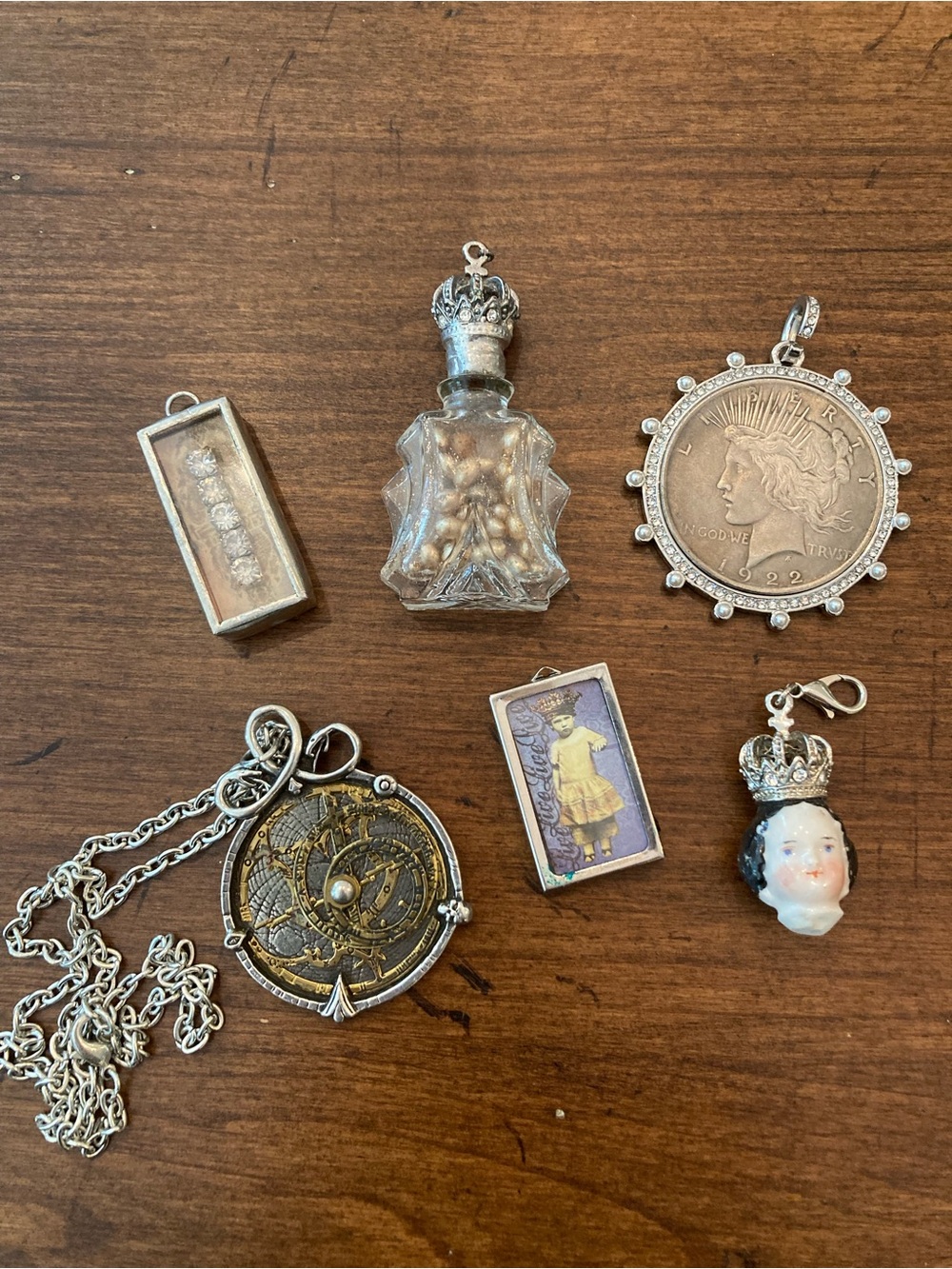 Lot of steam punk & alchemy gothic Mixed Pendants. Coin and Vintage inspired.